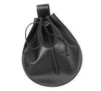 Pochettes de ceinture médiévales en simili cuir portable rétro Renaissance Sac banane porte-monnaie sac à dés pour LARP Halloween Cosplay, Noir