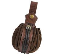 Pochettes de ceinture médiévales en simili cuir portable rétro Renaissance Sac banane porte-monnaie sac à dés pour LARP Halloween Cosplay, marron