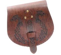 Pochettes de ceinture rétro médiévale en simili cuir pour sac à main moyen âge portable pour pièces de monnaie sacs de ceinture LARP Renaissances Costumes LARP Sac banane, marron, Taille unique