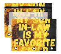 Pochettes de classeur, 3 pochettes à crayons, 2 pochettes de rangement étanches avec fenêtre transparente, organiseur de papeterie pour la rentrée scolaire « My Son in Law is My Favorite Child »