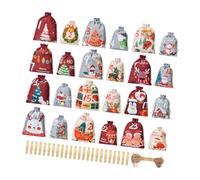 Pochettes de compte à rebours de Noël, A | 24 sacs à cordon numérotés pour les friandises de l ', les petites notes, les accessoires et les traditions des