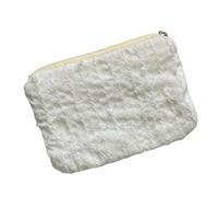 Pochettes de maquillage élégantes florales avec fermeture éclair pour clés, pièces de monnaie, rouge à lèvres, rangement compact en polyester, blanc, Beauté de masse