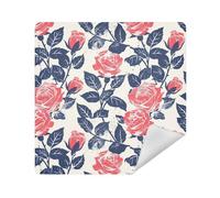 Pochettes de maquillage en tissu autocollant magique de voyage 35 x 35 cm pour articles de toilette, Nautique Plage Océan Style Roses Safari, 13.8x13.8in