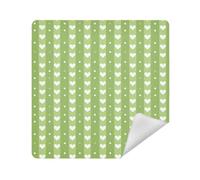 Pochettes de maquillage en tissu de protection pour produits de toilette 35 x 35 cm, Cœurs et rayures vert anis, 13.8x13.8in