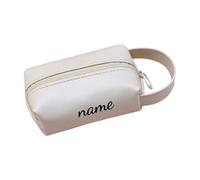Pochettes de maquillage miniatures élégantes avec extérieur étanche robuste trousse de toilette de voyage pour clés, bijoux essentiels en acier inoxydable avec papier sulfurisé, blanc, One Size