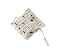 Pochettes de maquillage multi-usages avec nœuds brodés pour un usage quotidien, sac de rangement menstruel, accessoire de voyage pratique organisé en polyester et coton, Petit nœud noir, Beauté de