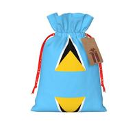 Pochettes de Noël style lin, pochettes à friandises, sacs à friandises de Noël, sacs réutilisables, motif drapeau de Sainte-Lucie