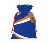 Pochettes de Noël style lin, sacs à friandises de Noël, sacs réutilisables, motif drapeau des îles Marshall, S