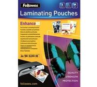 Fellowes Laminating Pouches Enhance 80 Micron - 80 Microns Pack De 100 - Brillant - A4 (210 X 297 Mm) Pochettes Plastifiées