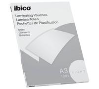 ACCO Ibico Pochettes de plastification Basics A3, épaisseur Light, Brillante, Transparent, Paquet 100