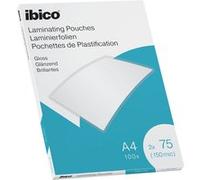 ACCO Ibico – Pochettes de plastification A4 150 microns (2x75) Paquet de 100 Brillant Transparent