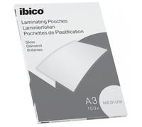 ACCO Ibico Pochettes de plastification Basics Medium A3 Transparent Brillant 100 µm – Paquet 100
