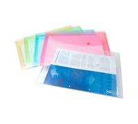 Pqt de 5 Pochettes Porte-Document à Pression A4 Assorties Pastel Assorti G