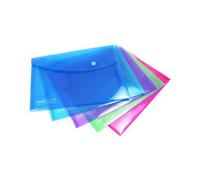 Pochettes de rangement à pression Rapesco 18,4 x 24,4 cm - Coloris assortis - Paquet de 5
