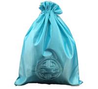 Pochettes de rangement avec cordon de serrage et fermeture éclair pour chaussures chinoises brodées fines et réutilisables, Bleu ciel (10 pièces), 10.6 x 14 inch about, Rangement