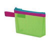 Pochettes de rangement en nylon respirant avec fermeture éclair pour l'organisation des cosmétiques de voyage Sac organisateur de maquillage portable en maille de nylon, a