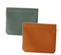 Pochettes de Sac à Main OneTreeTime, Pochettes à Fermeture à Pression OTT, OTT - Pochette d'organisation en Cuir à Fermeture à Pression personnalisée(Square: Yellow+Green)