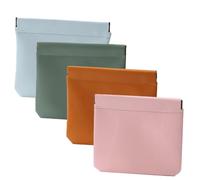 Pochettes de Sac à Main OneTreeTime, Pochettes à Fermeture à Pression OTT, OTT - Pochette d'organisation en Cuir à Fermeture à Pression personnalisée(Square Pink+Blue+Yellow+Green)