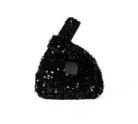Pochettes de soirée rétro à paillettes pour femme - Sac à main triangulaire pour fête des années 1920, bal de fin d'année, mariage - Sacs de soirée scintillants - Sacs à main de luxe, Noir , One Size