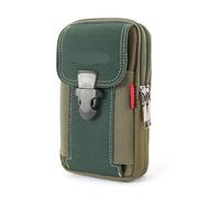 Pochettes de téléphone Portable décontractées Multi-Fermetures éclair for Hommes, Sac Banane en Toile, Pochette Course, Sacs Voyage et Camping(Green Style 1)