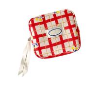 Pochettes de voyage à compartiments multiples pour produits de toilette, bijoux, fournitures de bureau, petites grilles, Treillis rouge., Beauté de masse