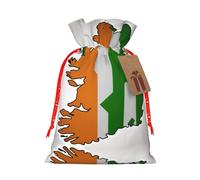 Pochettes élégantes à cordon de serrage avec imprimé drapeau irlandais abstrait, sacs cadeaux réutilisables, parfaits pour les vacances et les fêtes