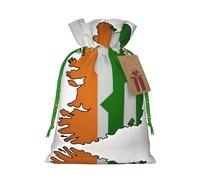 Pochettes élégantes à cordon de serrage avec imprimé drapeau irlandais abstrait, sacs cadeaux réutilisables, parfaits pour les vacances et les fêtes
