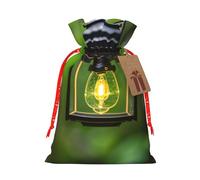 Pochettes élégantes avec cordon de serrage imprimé luciole et lanterne, sacs cadeaux réutilisables avec cordon de serrage, parfaits pour les vacances et les fêtes