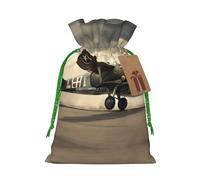 Pochettes élégantes avec cordon de serrage pour la Seconde Guerre mondiale, sac cadeau réutilisable avec cordon de serrage, parfait pour les vacances et les fêtes