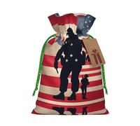 Pochettes élégantes avec cordon de serrage pour le jour commémoratif des soldats militaires américains, sacs cadeaux réutilisables avec cordon de serrage, parfaits pour les vacances et les fêtes