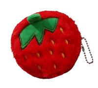 Pochettes élégantes pour pièces de monnaie sur le thème des fruits en peluche douce pour accessoires de voyage, Fraise, Taille unique