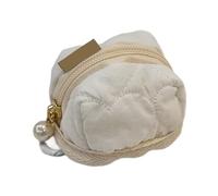 Pochettes en coton doux pour écouteurs, porte-monnaie avec fermeture éclair pratique pour les amateurs de mode et les étudiants au quotidien, blanc, Beauté de masse