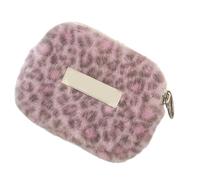 Pochettes en peluche douce à motif léopard pour une utilisation polyvalente, y compris cartes, pièces de monnaie et petits accessoires, violet, Taille unique