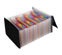 Pochettes et Trieurs à Soufflets Sac d'orgue A5 en tissu Oxford, dossier multicouche, Clip de rangement for factures et factures(Schwarz)