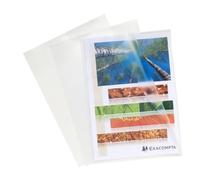 Pochettes - EXACOMPTA - Etui carton de 100 - Coin polypropylène lisse 12/100e - A4 - Cristal