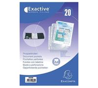 Pochettes Exacompta perforées - Sachet de 20 pochettes Exactive A4