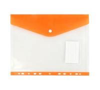 Pochettes extensibles perforées à 11 trous pour documents | Matériau PP durable et imperméable avec fermeture à bouton-pression, conçu pour le classement des étudiants Orange
