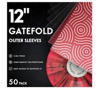 Pochettes extérieures vinyle à rabat : Pochette de 30 cm pour disques vinyles, Transparent 3mil, Lot de 50 Pochettes extérieures vinyle à rabat : Pochette de 30 cm pour disques vinyles, Transparent