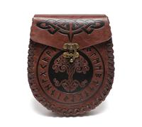 Pochettes médiévales en cuir pour ceinture - Accessoires de costume - Sac banane en cuir synthétique - Porte-monnaie - Cadeaux, Fbg200bn