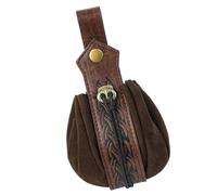 Pochettes médiévales en cuir pour ceinture Renaissances Accessoires de costume LARP Sac banane Fannys Pack Porte-monnaie en cuir PU Cadeaux Renaissances Ceinture Porte-monnaie Sac, marron