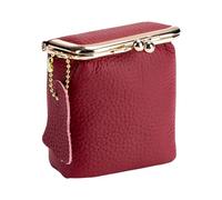 Pochettes multifonctions en cuir pour pièces de monnaie, bijoux, cosmétiques, étui de voyage, texture cuir pour boucles d'oreilles, bagues, rouge à lèvres, étui à bijoux pour collier, bordeaux, Taille