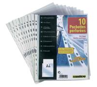 Pochettes perforées A4 - ELBA - Cristal - 0,08 mm - Transparent - Lot de 100 pièces