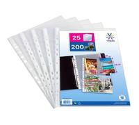 Viquel Pochettes perforées A4 pour photos 10x15 cm pour classeur – Lot de 25 – Incolore