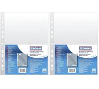 Pochettes Perforées DONAU PP A4 Qualité Cristal 50 Microns 25 Pièces / / Type-Cristalline/Type-Standard/Matériau-PP/Couleur-Transparent/Format-A4 / épaisseur (mm)-50µm (Lot de 2)