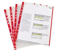 Elba Modling – Pochettes perforées PP9/100 bords rouges – Sachet de 10