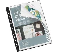 Pochettes Perforées Reliées Pour Classeur A4 - Porte Documents 40 Vues - Noir