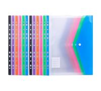 Pochettes perforées transparentes 11 trous pour documents de bureau | Pochettes porte-documents en PP durable avec 11 trous, conçues pour une organisation efficace au bureau 12pcs B