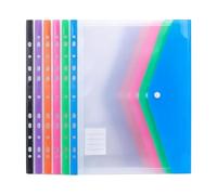 Pochettes perforées transparentes 11 trous pour documents de bureau | Pochettes porte-documents en PP durable avec 11 trous, conçues pour une organisation efficace au bureau 6pcs B
