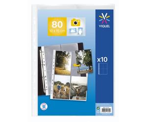 Pochettes perforées Viquel 23.5 x 32 cm pour photos 10x15 cm - sachet de 10