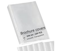 Pochettes Plastiques Perforées A4 Transparentes, Lot de 100, Pochette Classeur A4 en PP 60 Microns, Ouverture en Haut, Pochette Plastique A4 Classeur pour Documents, Dossiers et Papiers